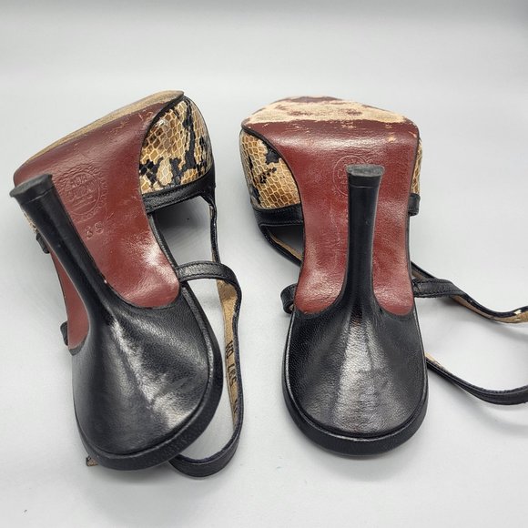 Mario Nardi Snakeskin Print Slingback Pumps - Picture 9 of 15